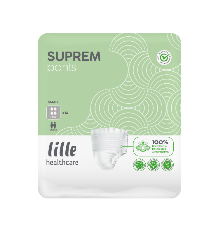 112 x Lille Suprem Incontinence Pants Maxi | Small | 8 Packs of 14