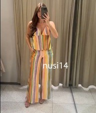 ZARA NEW WOMAN MID-RISE STRIPED WIDE LEG PANTS XS-XL 7942/139/330