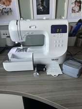 Silver 1040 Portable Sewing Machine with Foot Pedal and Case
