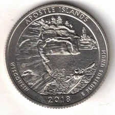2018-P Brilliant Uncirculated Apostle Island (WI) 25 Cent Coin!
