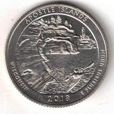 2018-D Brilliant Uncirculated  Apostle Island (WI) 25 Cent Coin!