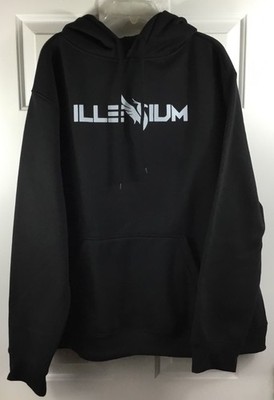 Illenium Hoodie Mens 3XL Black Hooded Sweatshirt Fleece Pullover Tour Merch New!
