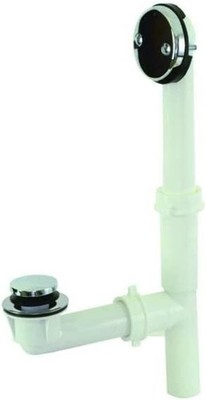 EZ-Flo 1-1/2 Inch Two-Hole Bath Waste Drain, Plastic Tubular with Chrome Trim,