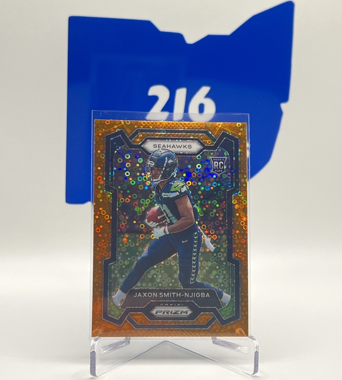 2023 Panini Prizm #390 Jaxon Smith-Njigba RC Orange Disco Rookie Seahawks