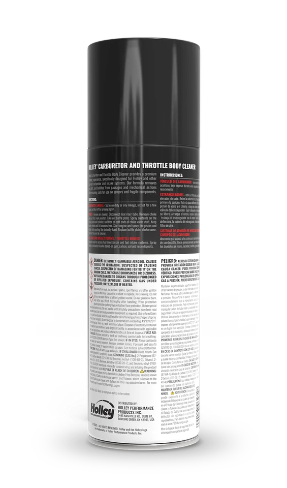 120-HLYCC-18 HOLLEY 汽化器及油门车身清洁喷雾,18 盎司罐 — 第 4/4 张图片