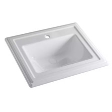 Ridgeland 22 In. Rectangular Drop-In Bathroom Sink in White with Overflow and Si