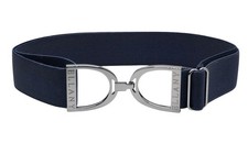 Elastic Belt 1.5" Navy with Gunmetal Stirrup- MADE IN THE USA-HORSE SHOW CLOTHES