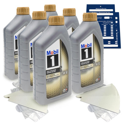 6 Liter Mobil 1 FS X2 5W50 Motoröl MB 229.3 Porsche A40 API SN SM 9.55535-M2 SET
