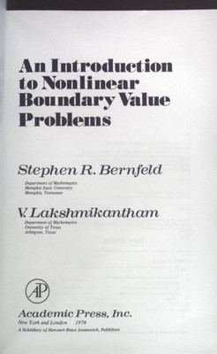 An Introduction to Nonlinear Boundary Value Problems Mathematics in Science and 