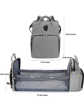 3-in-1 Baby Diaper Bag Backpack with Changing Station Portable