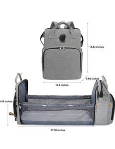 3-in-1 Sac à dos de sac à couches bébé avec station de changement Portable