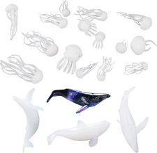 20 PCS 3D Mini Jellyfish Mini Whale Resin Mould Filler Resin Casting Moulds Fill