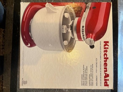 KitchenAid Stand Mixer 2 Quart Ice Cream Sorbet Yogurt Maker KICA0WH Attachment