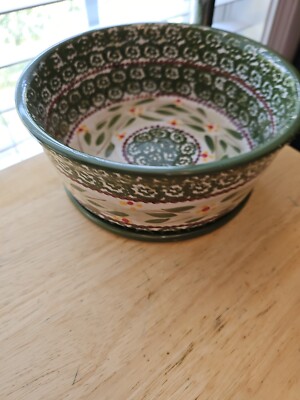 Temp-tations 8'' 1.5 Qt Casserole Dish w/trivet By Tara Old World Confetti Green