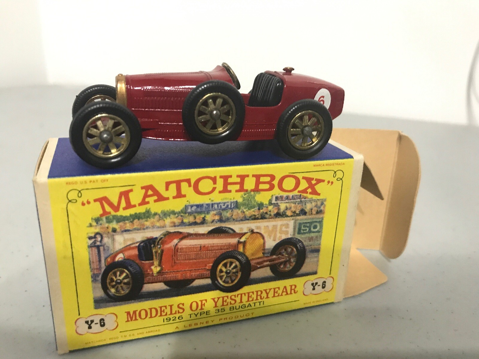 MIB Vintage Matchbox Models of YesterYear Bugatti Type 35 Y-6 ISSUE 8 MIB Vintage Matchbox Models of YesterYear Bugatti Type 35 Y-6 ISSUE 8
