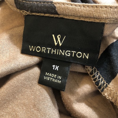 Worthington Woman's Size 1X Animal Short Sleeve Modal Blouse Top Stretch NWOT - Picture 7 of 8