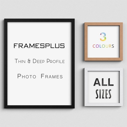 Sleek Picture Photo Poster frame Thin Deep Frames Black White Oak A1 A2