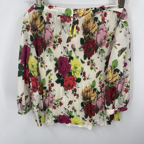 Ted Baker Blouse Girls Medium 8 Swing Top Shirt Pleated Cottagecore Flowy Flower - Picture 4 of 15