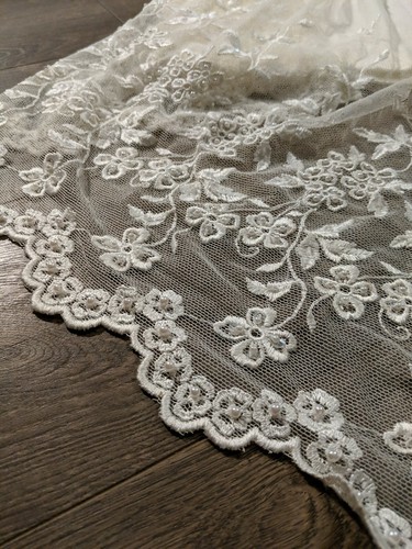 VESTIDO DE BODA BONNY ENCAJE LENTEJUELAS Prenla con cuentas de perlas Top sin mangas Estilo Blanco/Marfil - Imagen 11 de 12