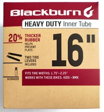 Blackburn 16" Heavy Duty Bicycle Inner Tube 1.75-2.25" w/ 2 Tire Levers NIB