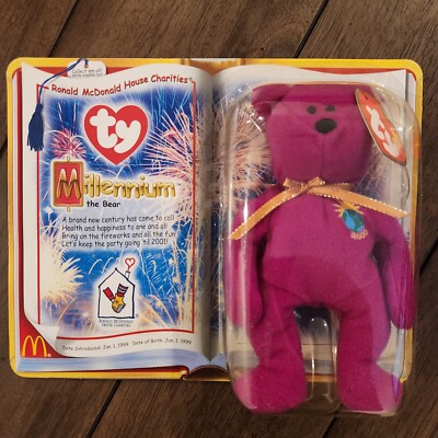 Ty Teenie Beanie Babies 2000 RMHC Millennium The Bear In Box Toy Plush  McDonalds