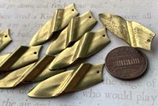 Vintage 12 x 37mm Brass Drop Charms 10