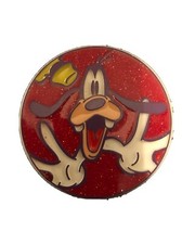 1980’s Goofy Pin Red W Glitter Monogram Products LARGO, FL Disney Made In USA