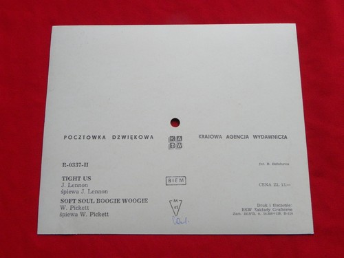 JOHN LENNON tight us WILSON PICKETT soft soul NM RARE 1975 POLISH FLEXI poland - Picture 2 of 2
