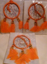 ORANGE Set of FOUR Dreamcatchers 