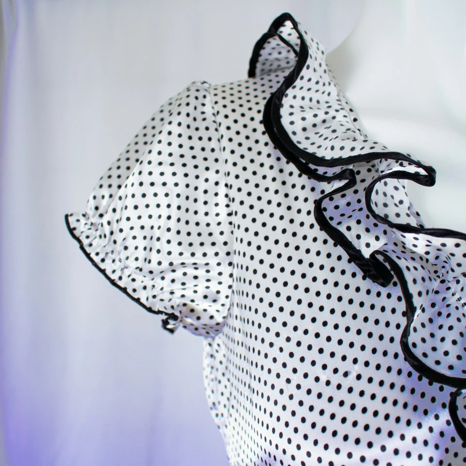 Nuevo Vestido BCX Blanco y Negro Lunares Mujer Retro Mangas Campana Talla XS, 1 Foto 3 de 4