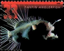 US Scott # 3439, 2000 Fanfin Anglerfish : Deep Sea Ceatures, 33¢ Stamp, MNH