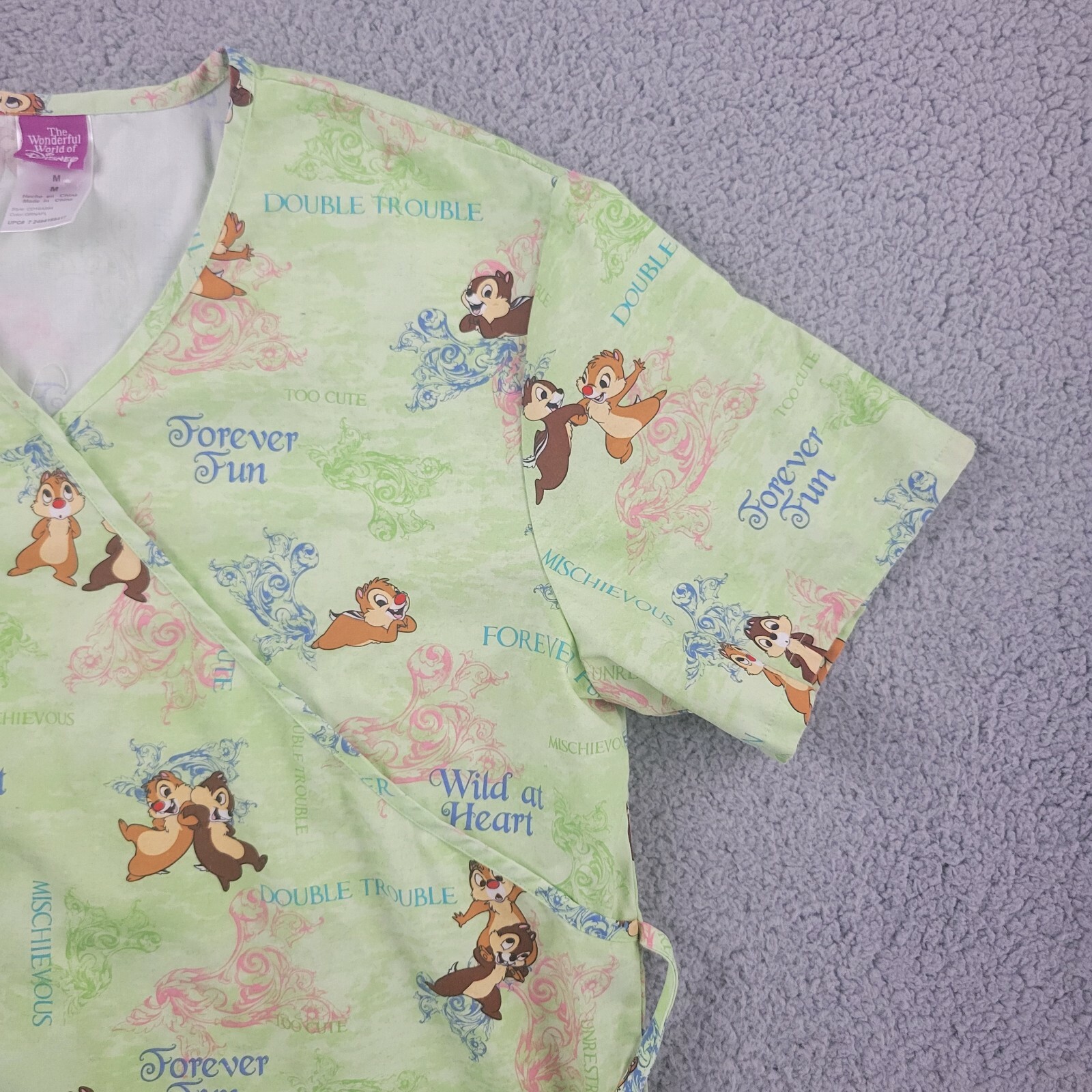 The Wonderful World of Disney Chip and Dale Scrub Top… Gem
