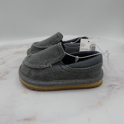 The Childrens Place Shoes Toddler Boys 4 Navy Blue Deck Cotton Canvas Slip On