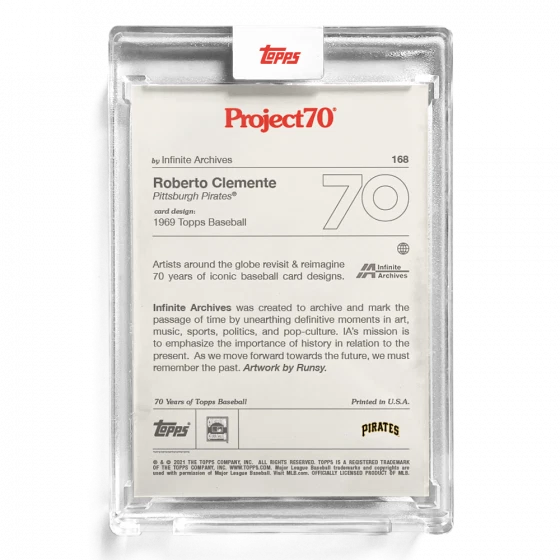 2021 TOPPS PROJECT70 #168 Roberto Clemente by Infinate Archives - Image 2 of 2
