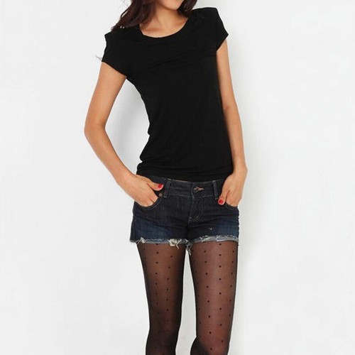 Sexy schwarze gepunktete Damen-Strumpfhose lange Strumpfhose Strümpfe Strumpfsocke UK - Bild 7 von 14