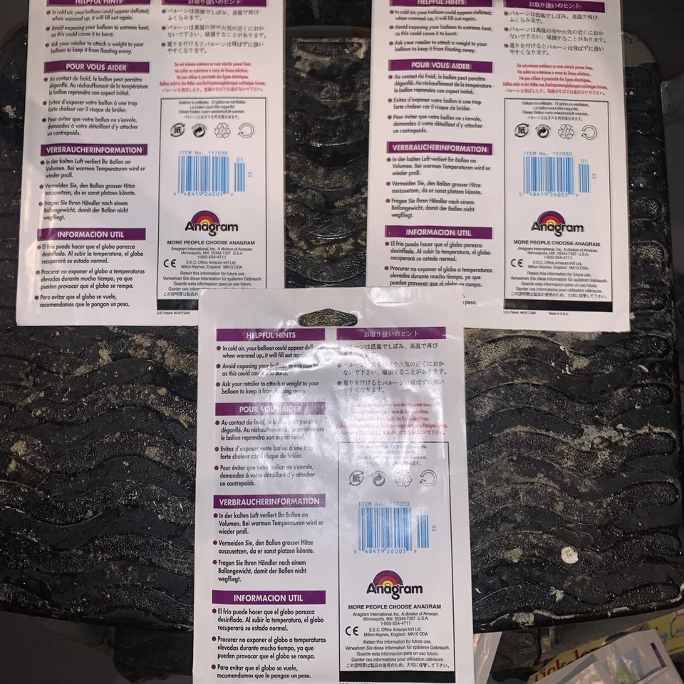 "Tres globos de Mylar de béisbol anagrama de 18""". ¡Nuevo! Foto 2 de 2