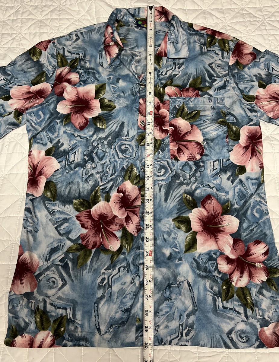 pink hawaii Vintage Hawaii Blues Hawaiian Floral T Shirt Pink Blue