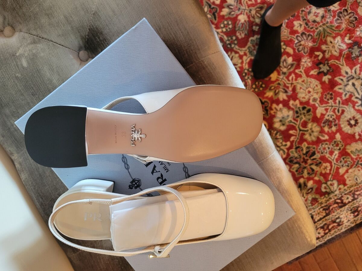 Prada White Patent Mary Jane Shoe Size 38 NWB | eBay Prada White Patent Mary Jane Shoe Size 38 NWB | eBay
