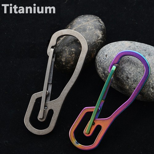 Titanium Carabiner Snap Key Chain Ring Clip Outdoor Buckle Hook EDC Keychain - Picture 7 of 11