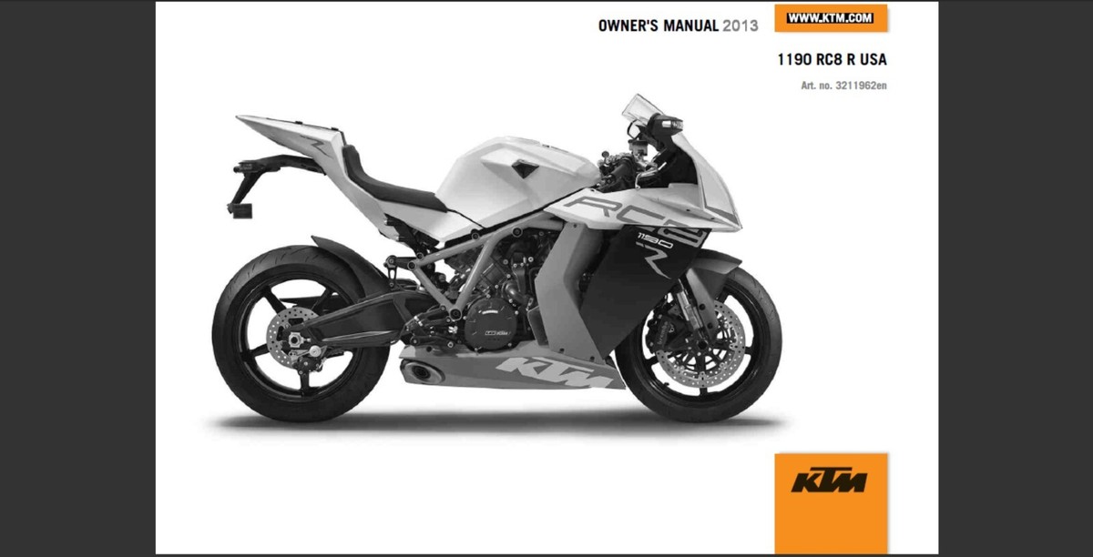 KTM RC8 RC8R 2009-2013 サービスマニュアル　CD-R KTM 1190 RC8 | R 2008-2014 Service Workshop Manual - Service