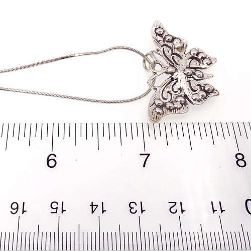 Collana Ciondolo Farfalla Gioielli Argento Tibetano Strass Multicolore 18"+2" - Foto 3 di 3