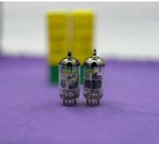 (2) Amperex Bugle Boy 6DJ8/ECC88 Tubes O Getters Made in Holland Tested Strong