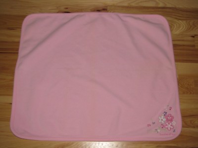 JUST ONE YEAR BABY GIRL PINK FLEECE BLANKET BUNCHES OF LOVE FLOWER