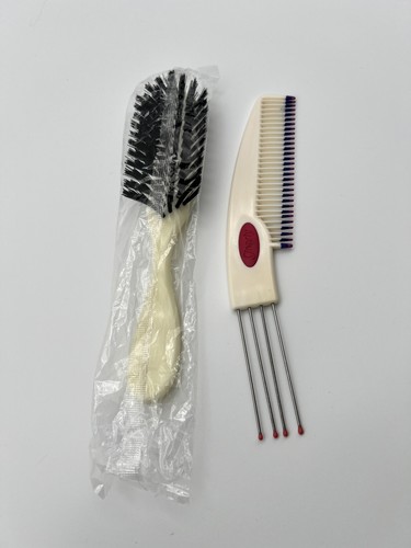 Vintage Goody Hair Comb 90’s Colors And Plain + Unbranded Hairbrush - Afbeelding 1 van 3