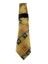 Steven Land Men's Tie  Hanky Copper Orange Cream Blue Black Hi-Density 3.25"