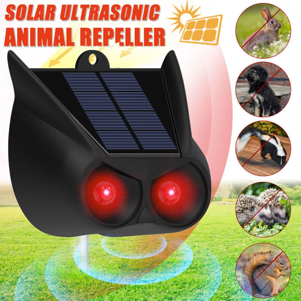 Solar Ultraschall Tiervertreiber Vogelabwehr Vogelschreck Repeller Gartenschutz - Bild 3 von 4