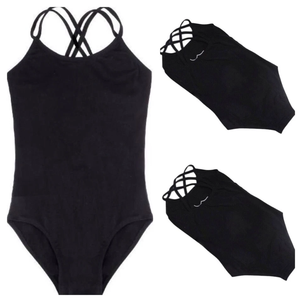 Ballet Leotard.Black Cross Strap.Age 4-14 Years.Gymnastic Dance Uniform.Fast UK - Image 2 of 4