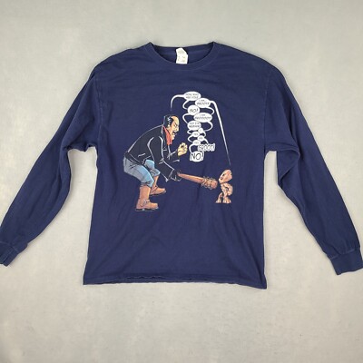 Groot Fruit of the Loom T-Shirt Large Blue Long Sleeve Baby Groot