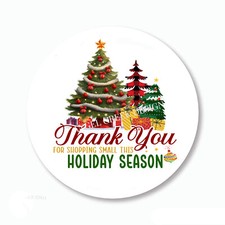 Thank You for Shopping Small Christmas Favors Envelope Seals Scrapbook Stickers