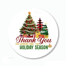Thank You for Shopping Small Christmas Favors Envelope Seals Scrapbook Stickers